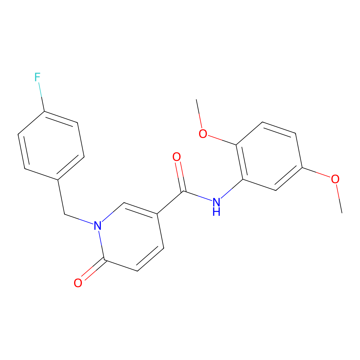 N-(2,5-dimethoxyphenyl)-1-[(4-fluorophenyl)methyl]-6-oxopyridine-3-carboxamide molecular structure, CAS 1004257-18-4
