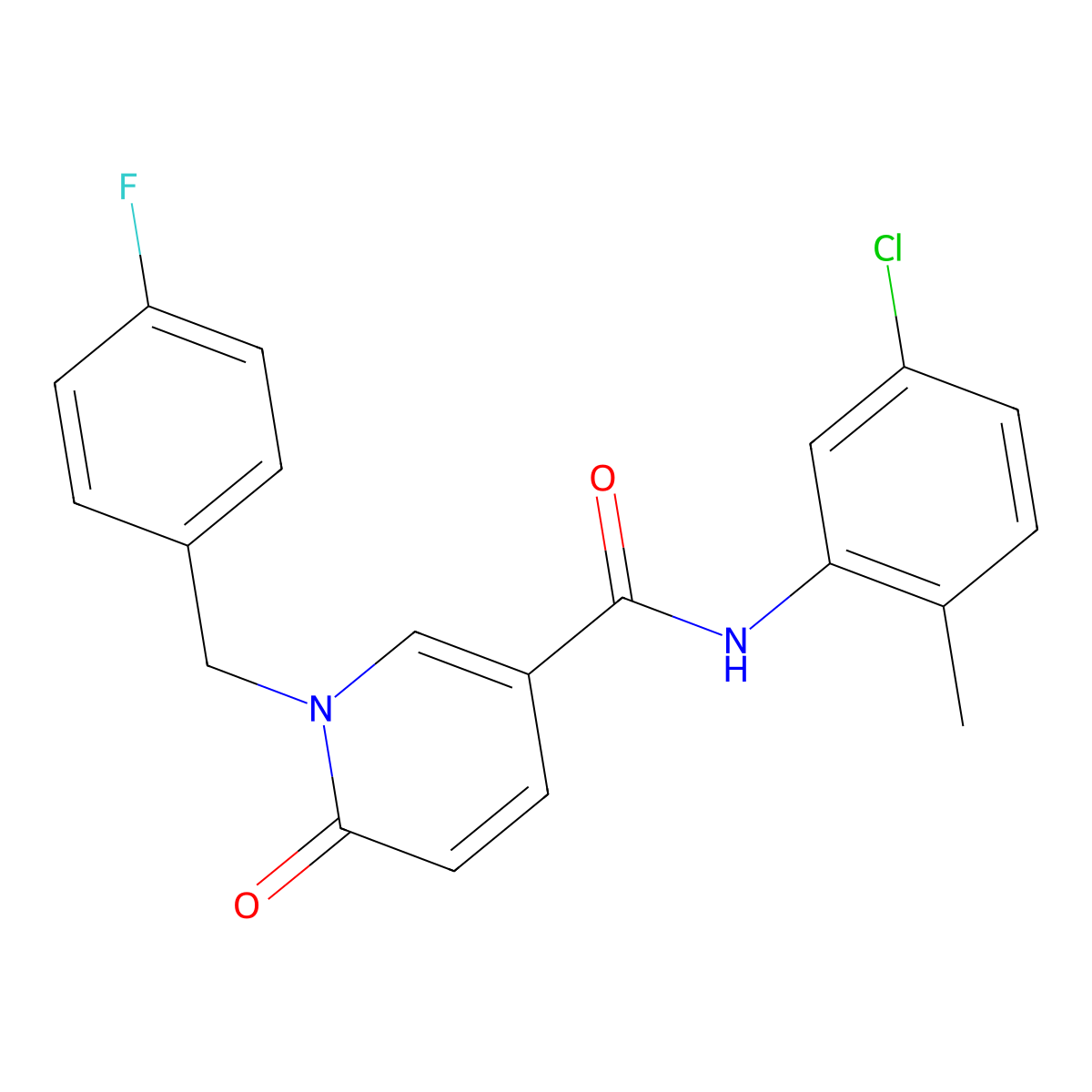 N-(5-chloro-2-methylphenyl)-1-[(4-fluorophenyl)methyl]-6-oxopyridine-3-carboxamide molecular structure, CAS 1004257-27-5