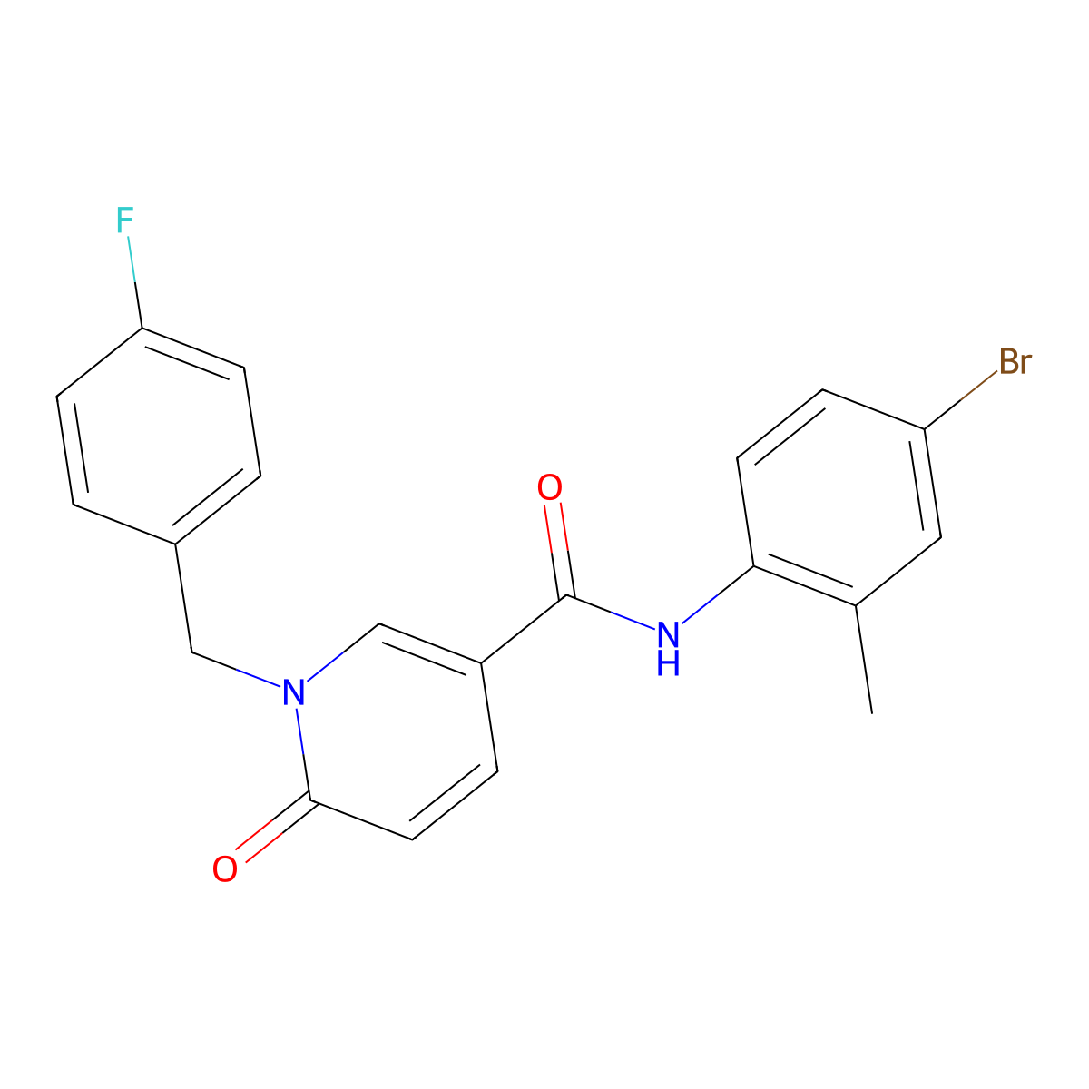 N-(4-bromo-2-methylphenyl)-1-[(4-fluorophenyl)methyl]-6-oxopyridine-3-carboxamide molecular structure, CAS 1004257-30-0