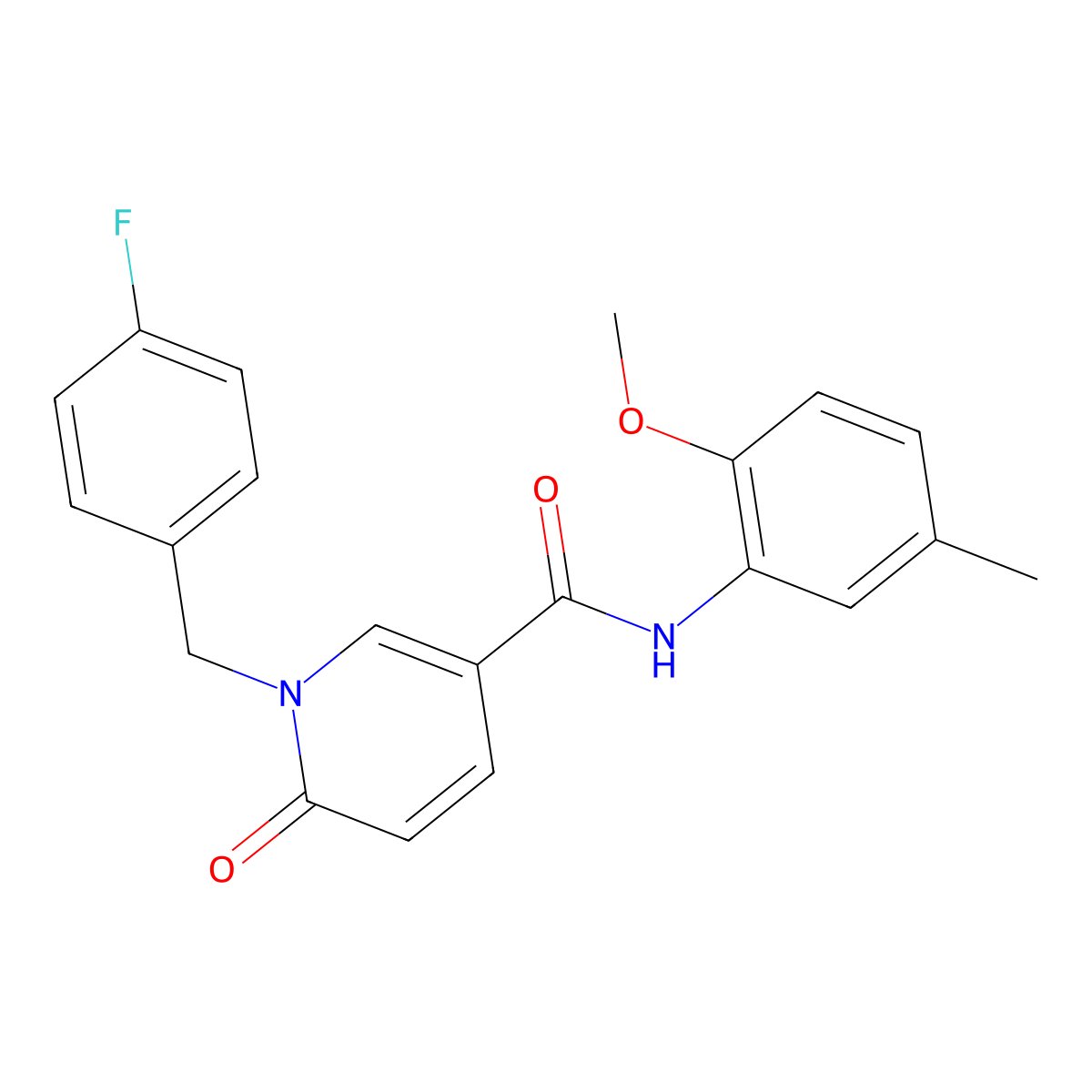 1-[(4-fluorophenyl)methyl]-N-(2-methoxy-5-methylphenyl)-6-oxopyridine-3-carboxamide molecular structure, CAS 1004257-36-6