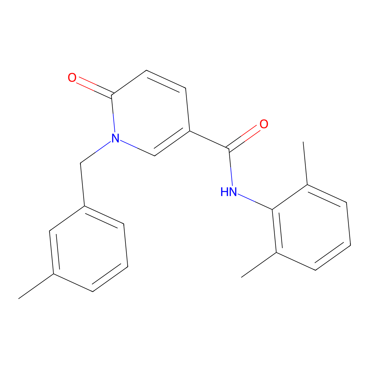 N-(2,6-dimethylphenyl)-1-[(3-methylphenyl)methyl]-6-oxopyridine-3-carboxamide molecular structure, CAS 1004257-58-2