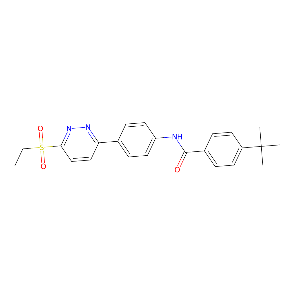4-tert-butyl-N-[4-(6-ethylsulfonylpyridazin-3-yl)phenyl]benzamide molecular structure, CAS 1004258-13-2