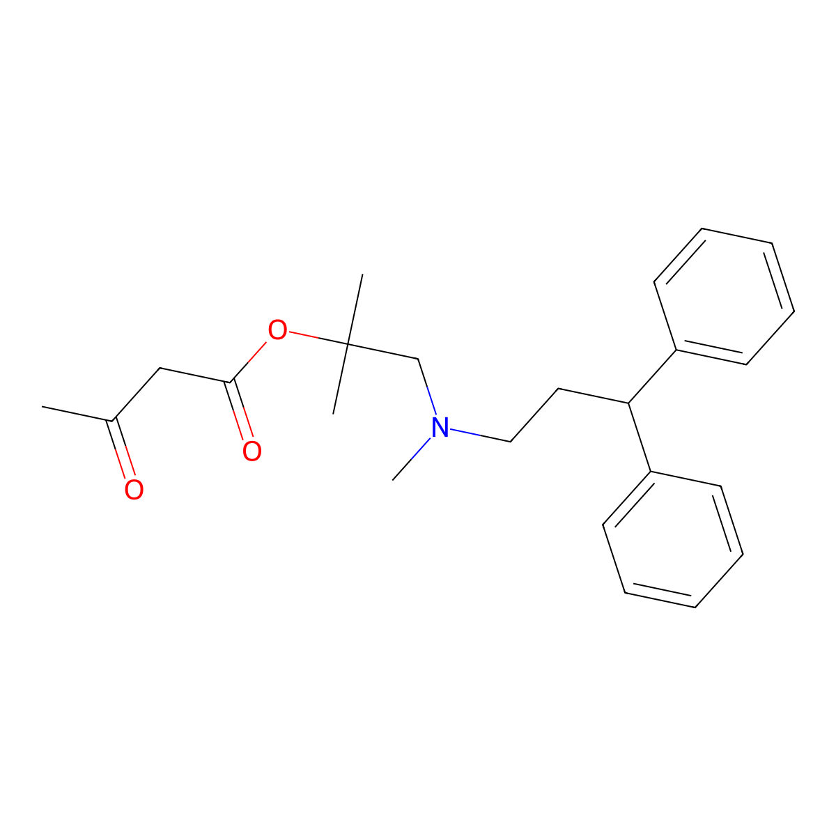 1-((3,3-Diphenylpropyl)(methyl)amino)-2-methylpropan-2-yl 3-oxobutanoate molecular structure, CAS 100427-51-8