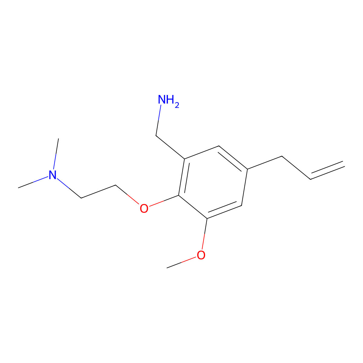 Benzylamine, 3-allyl-6-(2-(dimethylamino)ethoxy)-5-methoxy- molecular structure, CAS 100427-79-0