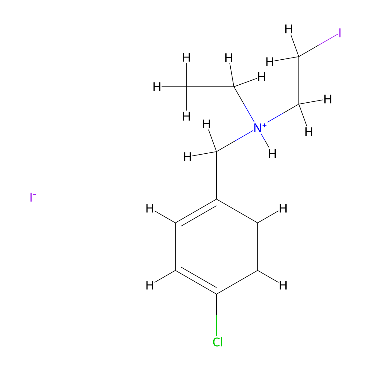 Benzylamine, p-chloro-N-ethyl-N-(2-iodoethyl)-, hydriodide molecular structure, CAS 100427-84-7