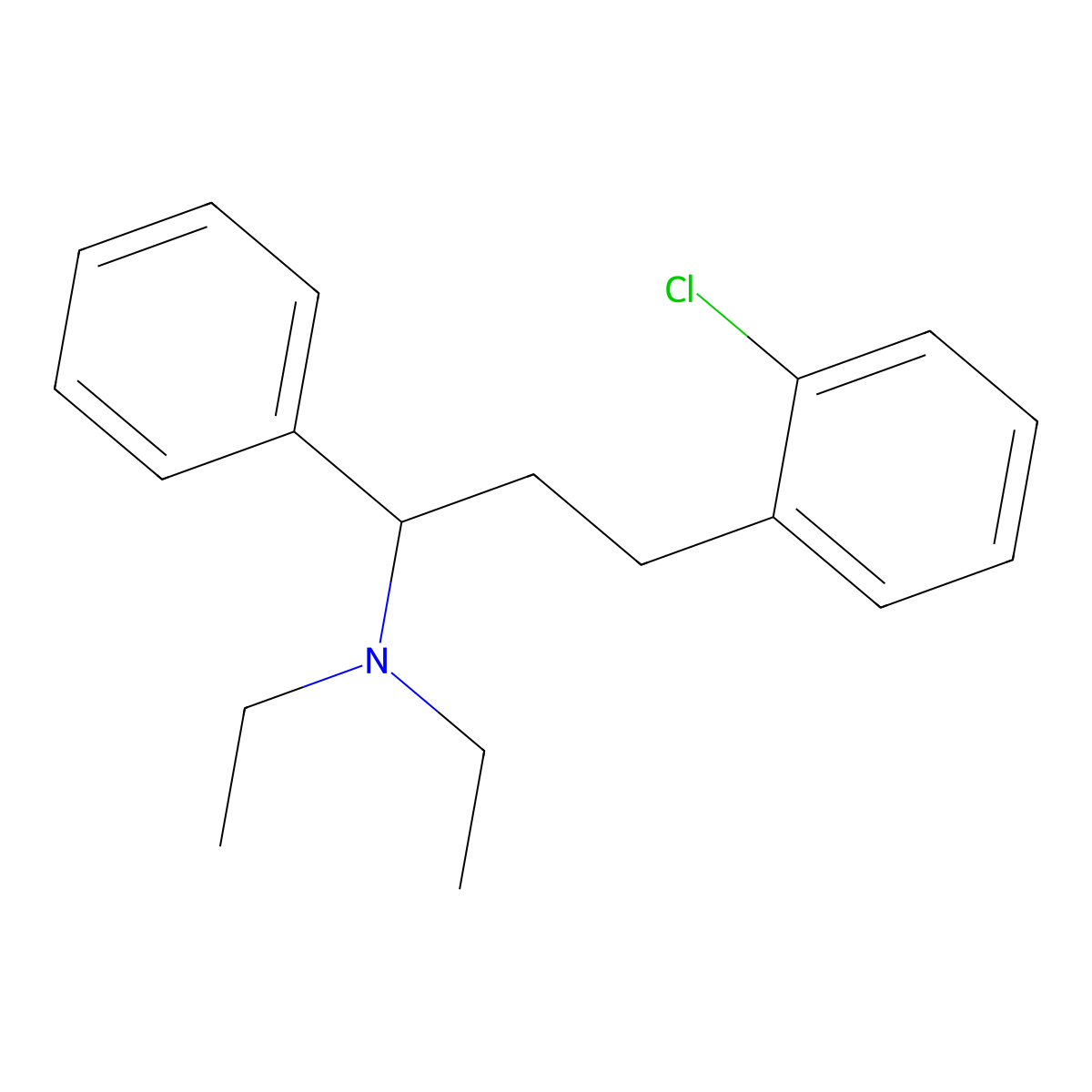 Benzylamine, alpha-(o-chlorophenethyl)-N,N-diethyl- molecular structure, CAS 100427-85-8