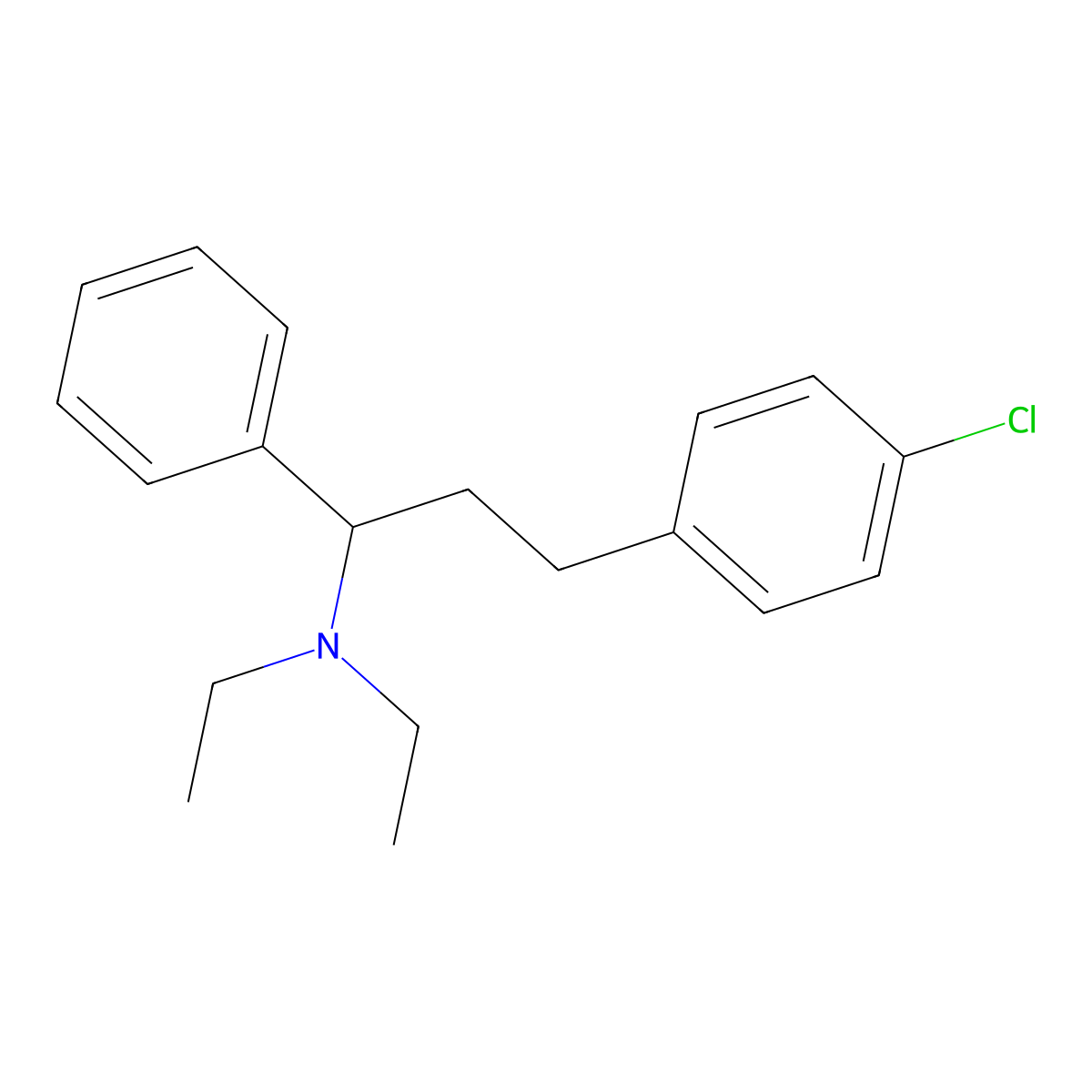 Benzylamine, alpha-(p-chlorophenethyl)-N,N-diethyl- molecular structure, CAS 100427-86-9