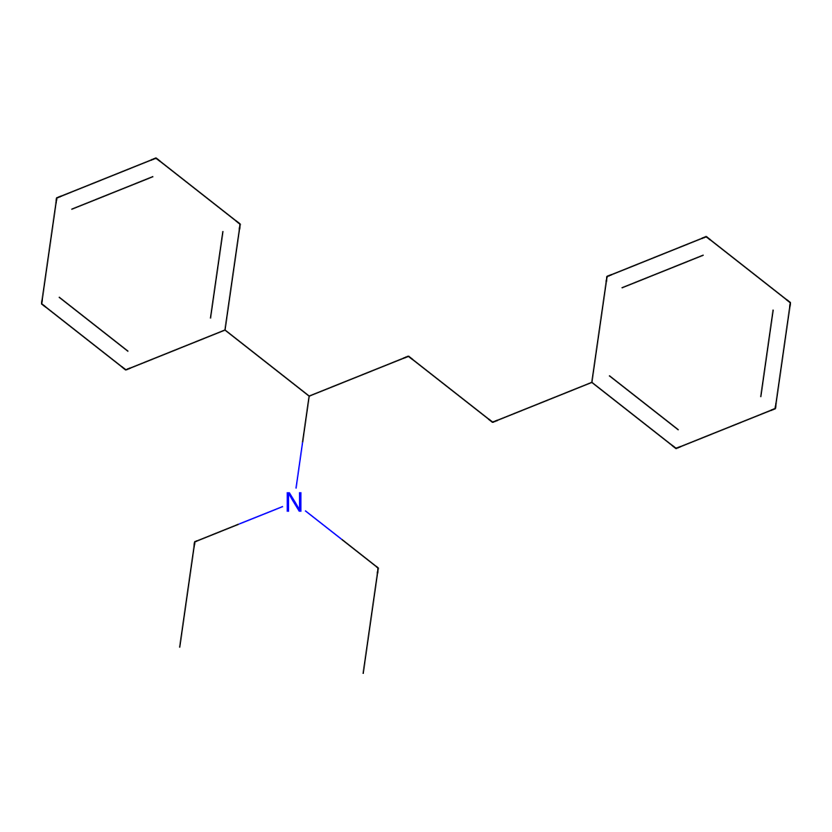 Benzylamine, N,N-diethyl-alpha-phenethyl- molecular structure, CAS 100427-88-1