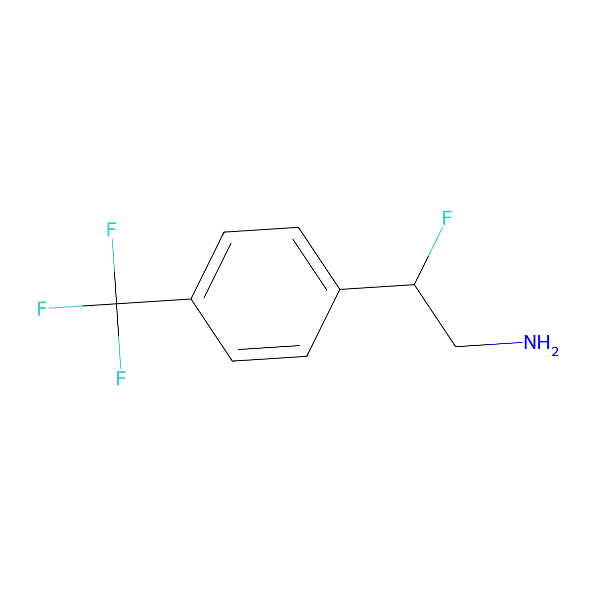 2-Fluoro-2-[4-(trifluoromethyl)phenyl]ethan-1-amine molecular structure, CAS 1004282-65-8