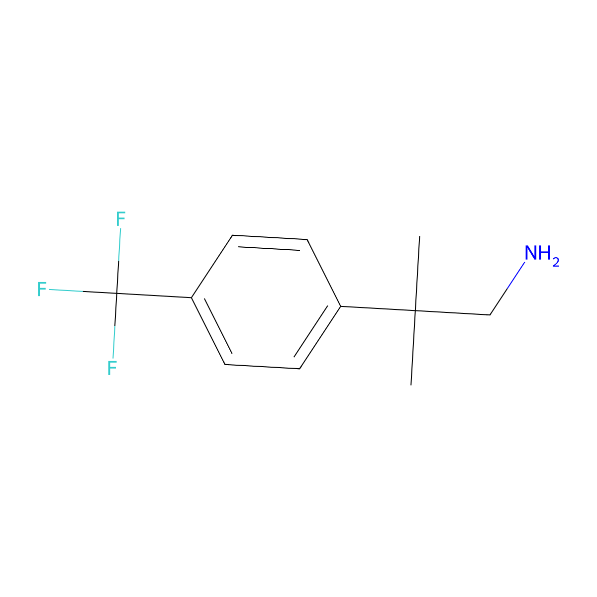 2-Methyl-2-[4-(trifluoromethyl)phenyl]propan-1-amine molecular structure, CAS 1004282-76-1