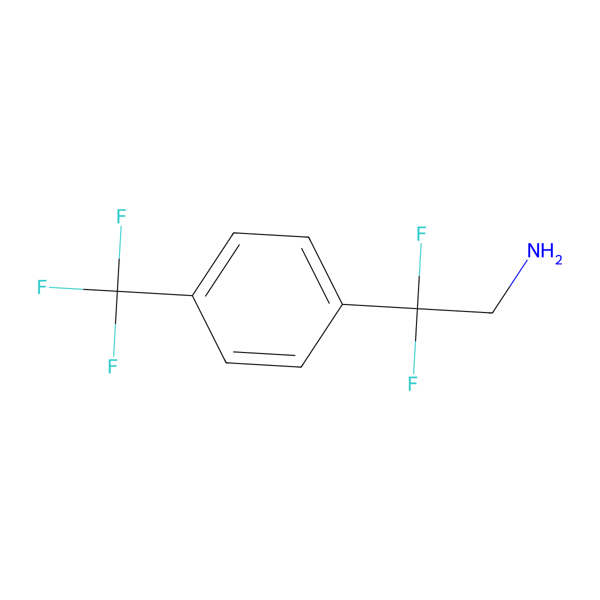 2,2-Difluoro-2-[4-(trifluoromethyl)phenyl]ethan-1-amine molecular structure, CAS 1004282-85-2