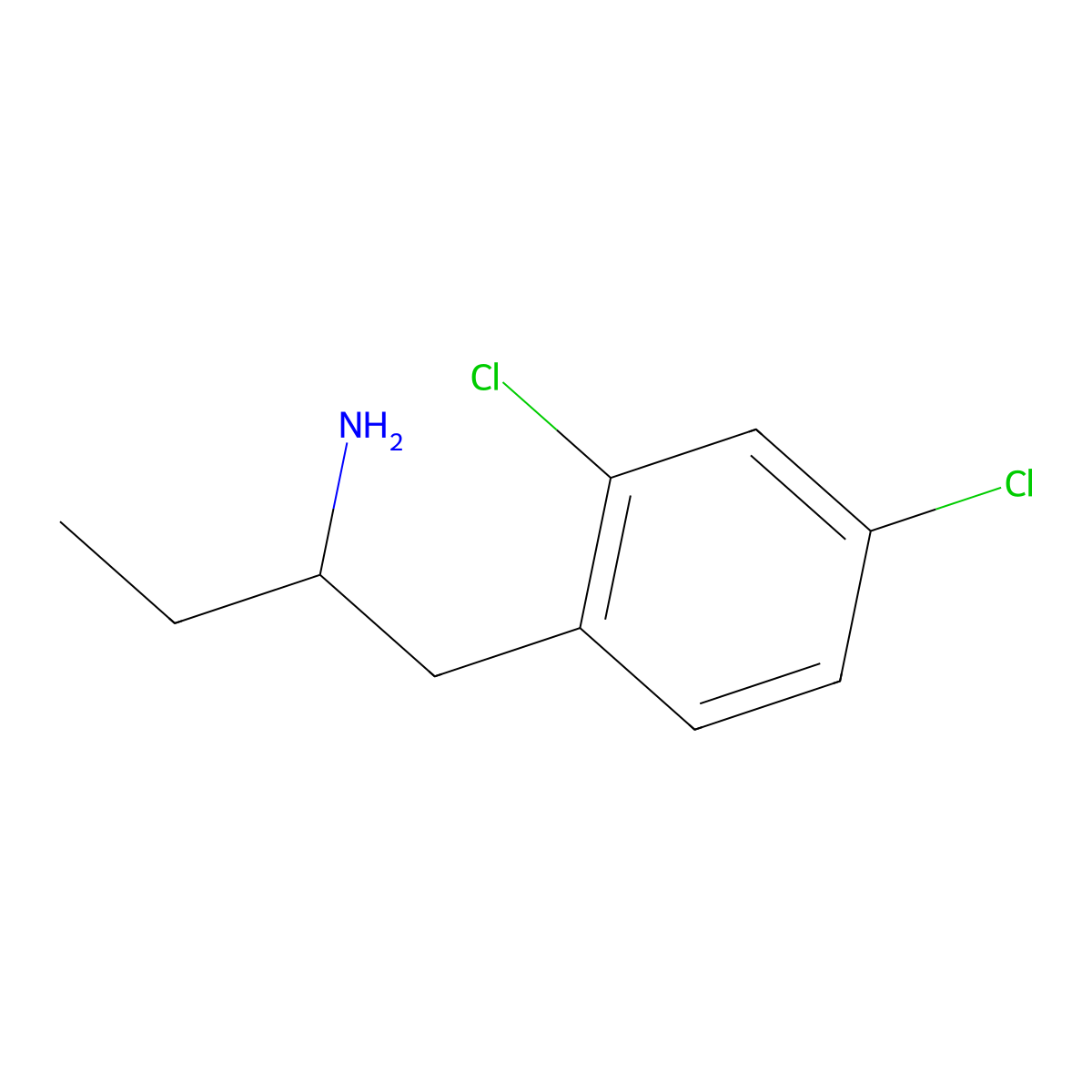 1-(2,4-Dichlorophenyl)butan-2-amine molecular structure, CAS 1004284-08-5