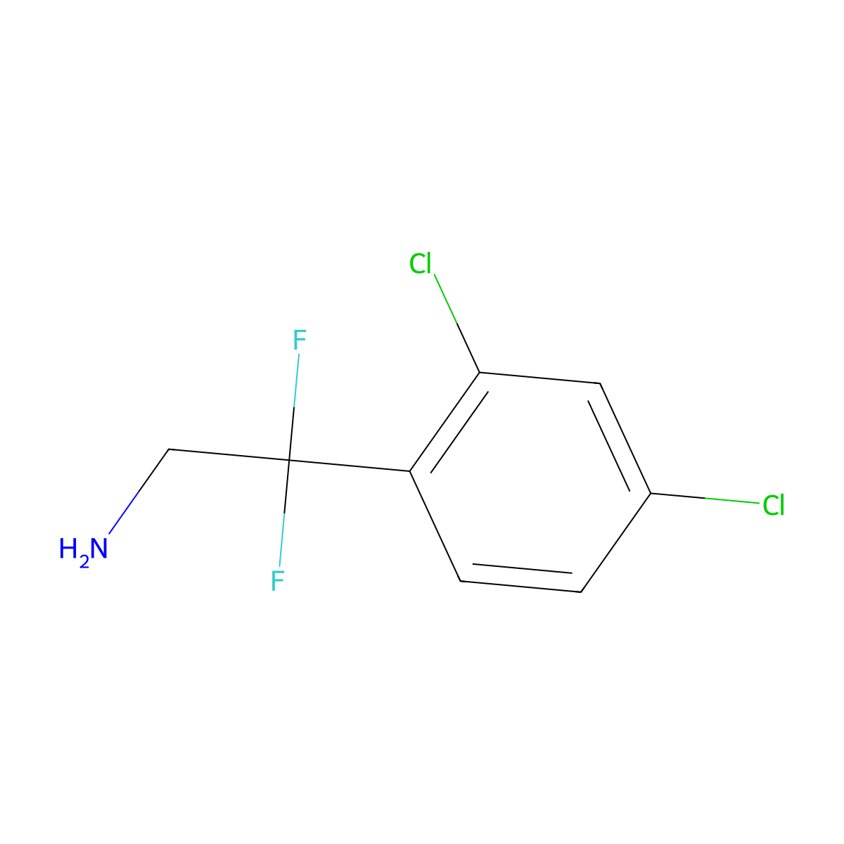 2-(2,4-Dichlorophenyl)-2,2-difluoroethan-1-amine molecular structure, CAS 1004284-28-9