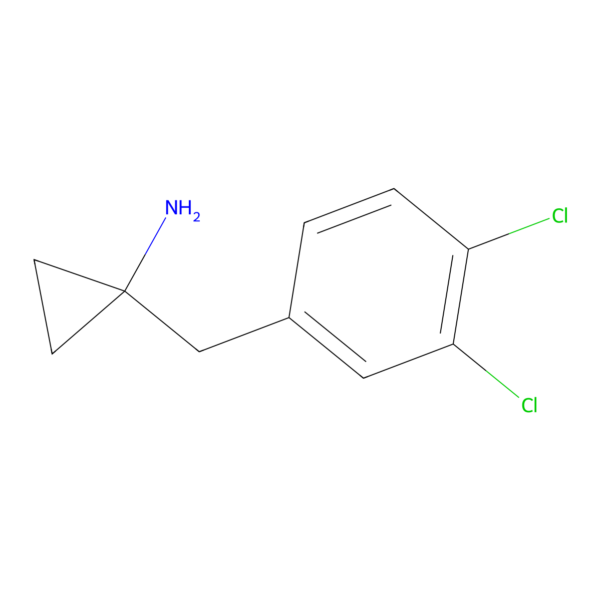 1-[(3,4-Dichlorophenyl)methyl]cyclopropan-1-amine molecular structure, CAS 1004284-66-5