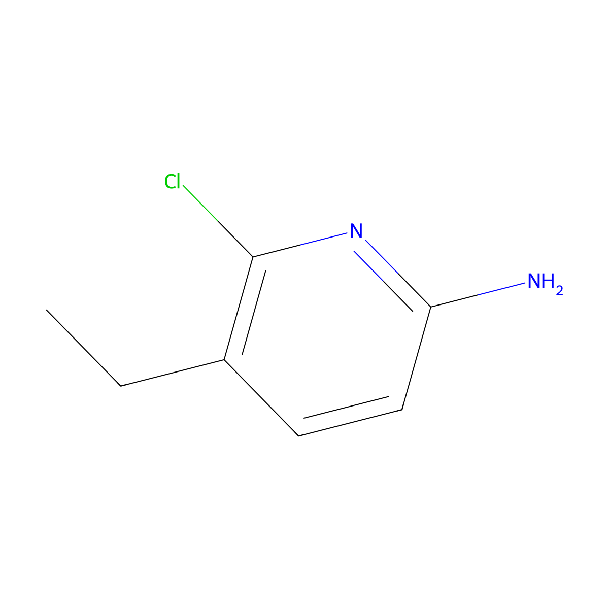 6-Chloro-5-ethylpyridin-2-amine molecular structure, CAS 1004294-54-5