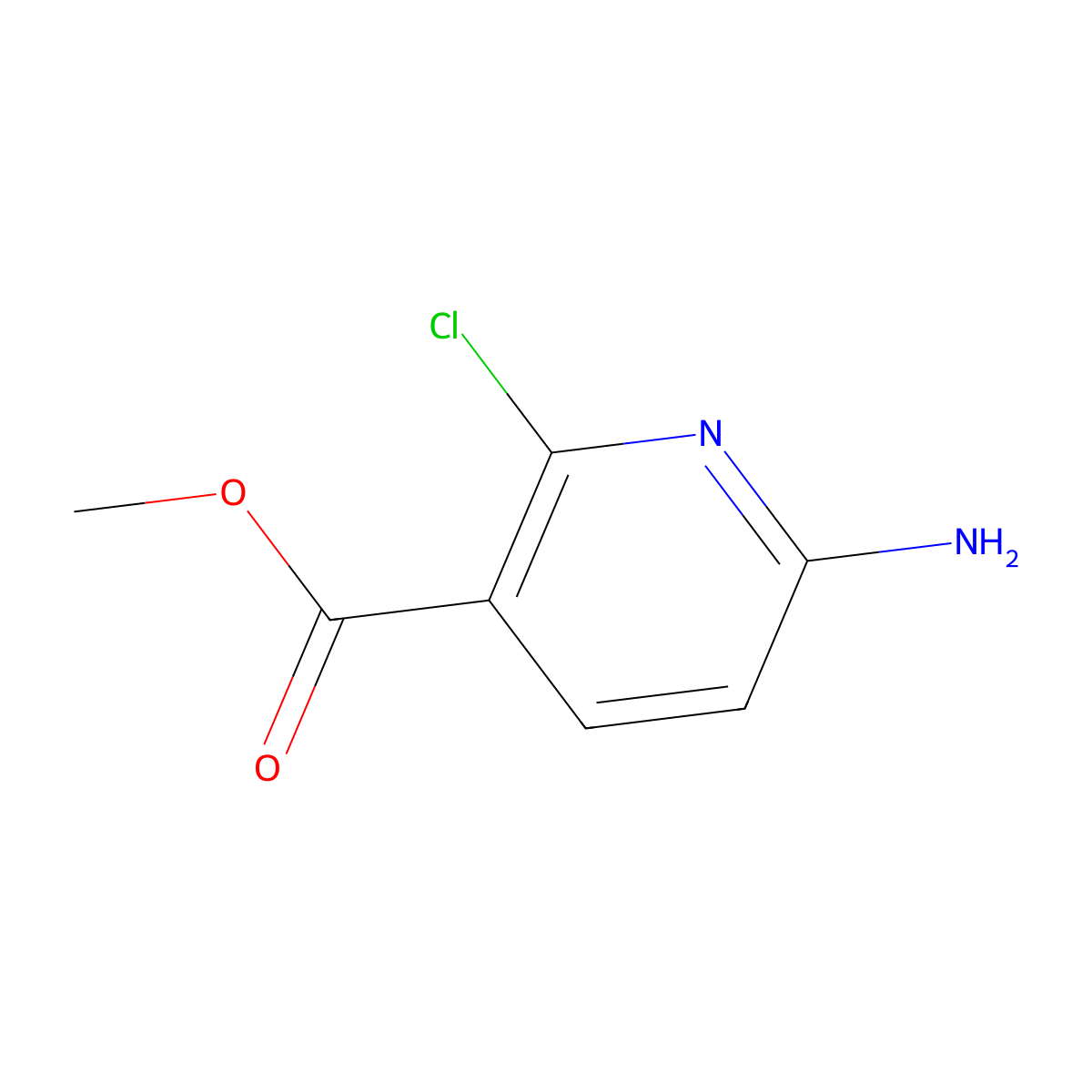 Methyl 6-amino-2-chloronicotinate molecular structure, CAS 1004294-64-7