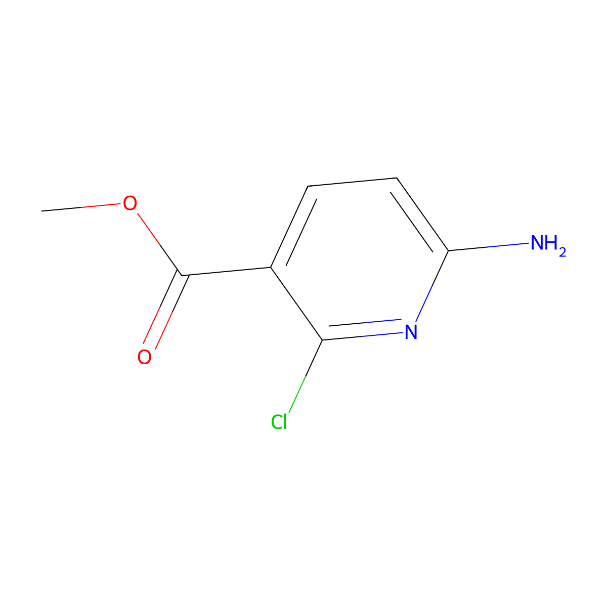 Methyl 6-amino-2-chloronicotinate molecular structure, CAS 1004294-64-7