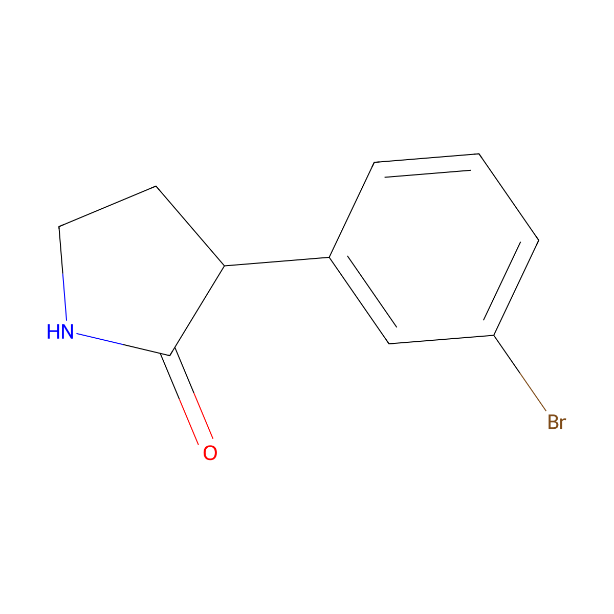 3-(3-Bromophenyl)pyrrolidin-2-one molecular structure, CAS 1004294-74-9