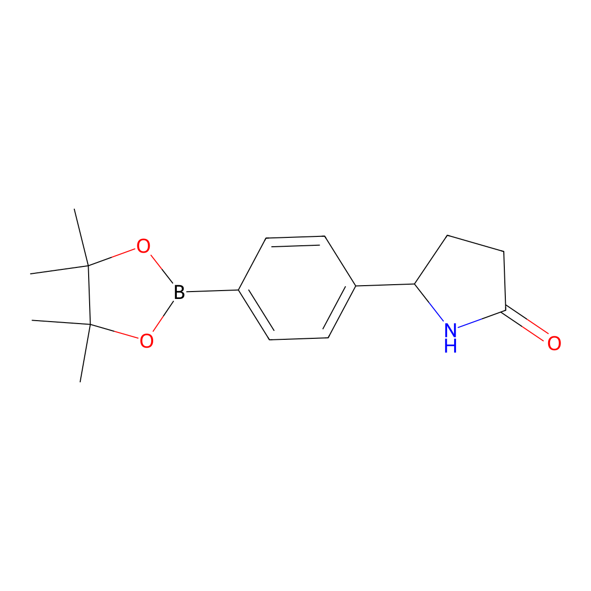 5-(4-(Tetramethyl-1,3,2-dioxaborolan-2-yl)phenyl)pyrrolidin-2-one molecular structure, CAS 1004294-99-8