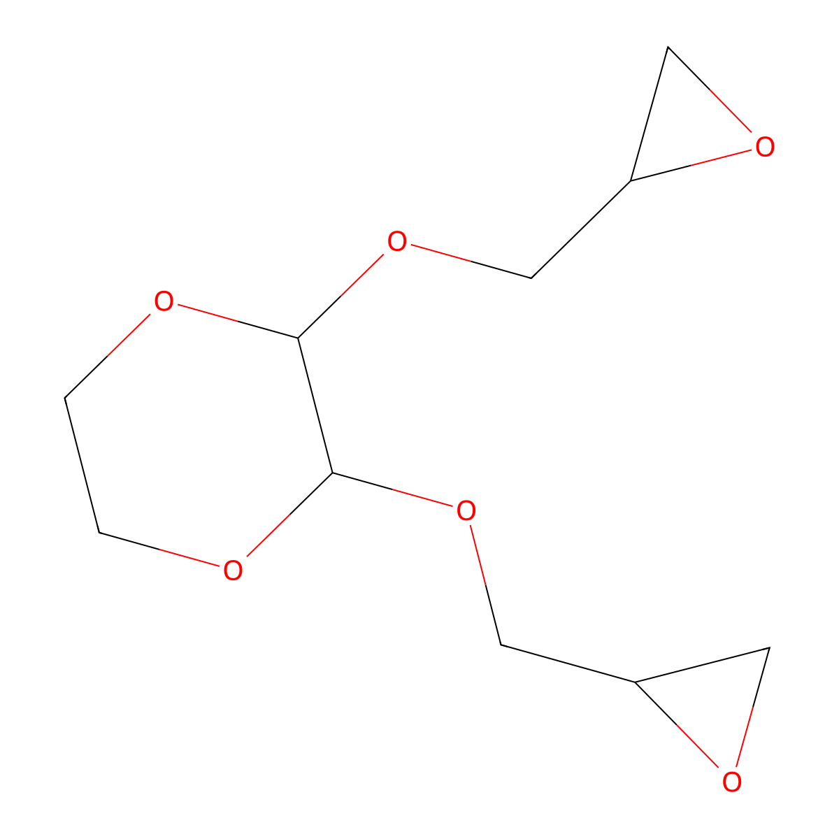 2,3-Bis(2,3-epoxypropoxy)-1,4-dioxane molecular structure, CAS 10043-09-1