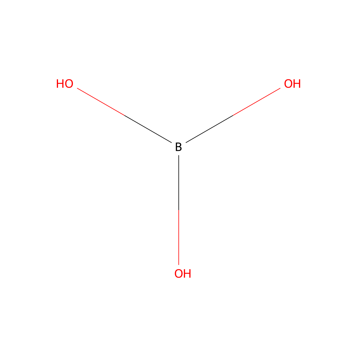 Boric Acid molecular structure, CAS 10043-35-3