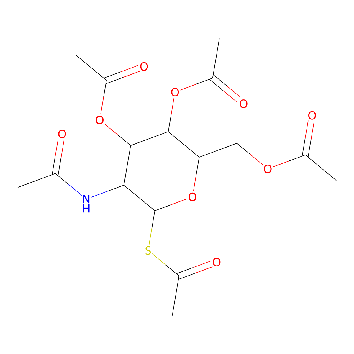 2-Acetamido-1,3,4,6-tetra-O-acetyl-2-deoxy-beta-D-thioglucopyranose molecular structure, CAS 10043-46-6