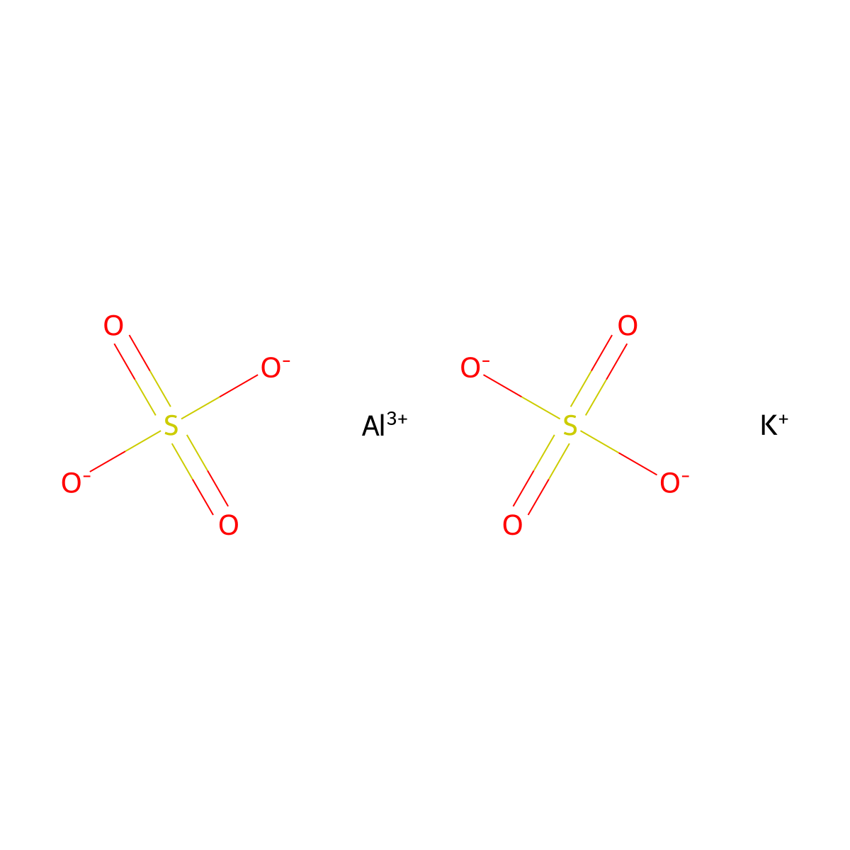 Potassium Alum molecular structure, CAS 10043-67-1