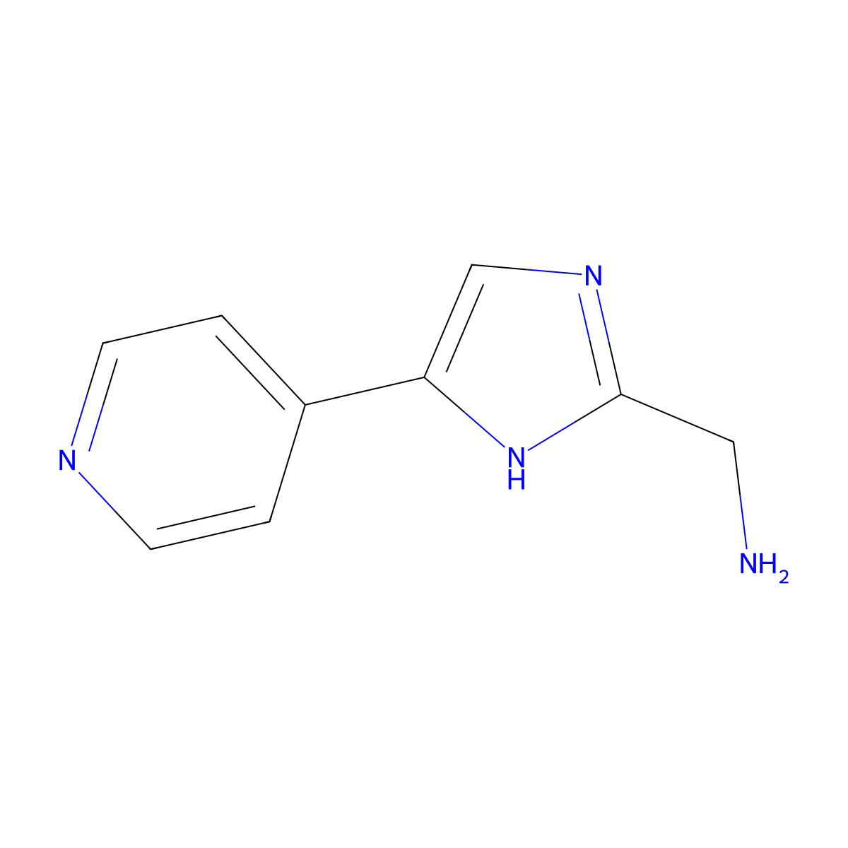 (5-(Pyridin-4-yl)-1H-imidazol-2-yl)methanamine molecular structure, CAS 1004303-43-8