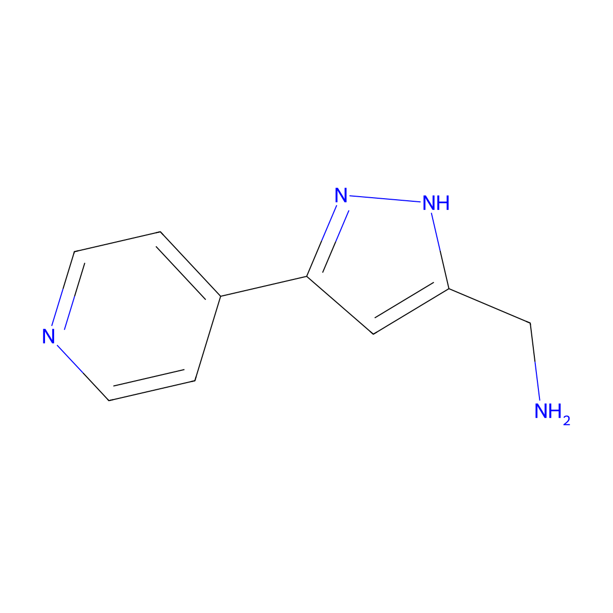 3-(Aminomethyl)-5-(4-pyridyl)pyrazole molecular structure, CAS 1004303-48-3
