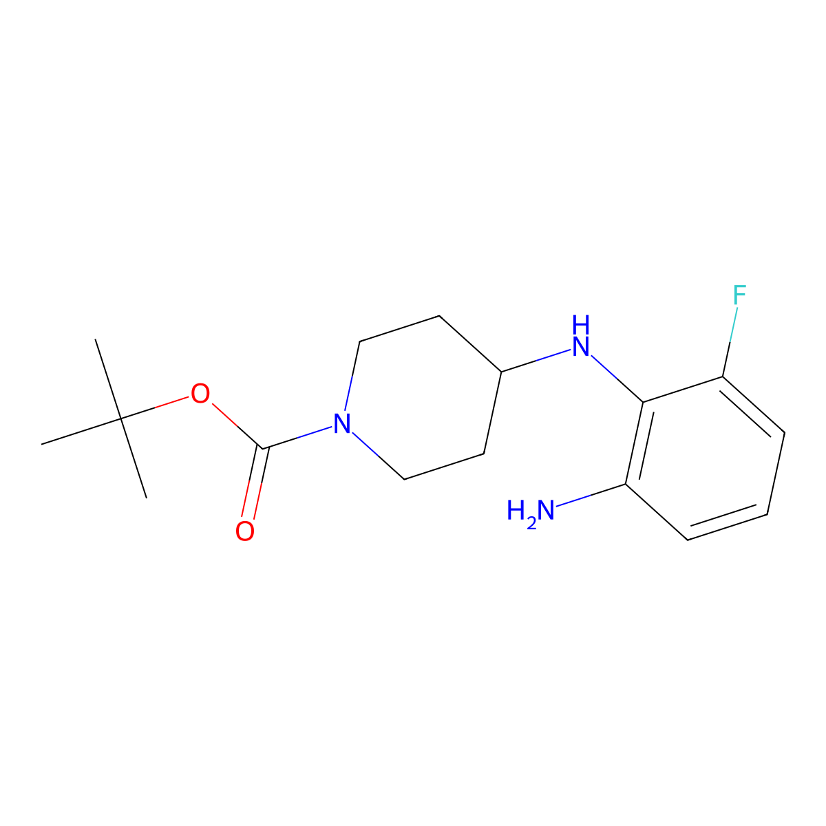tert-Butyl 4-(2-amino-6-fluorophenylamino)piperidine-1-carboxylate molecular structure, CAS 1004304-06-6