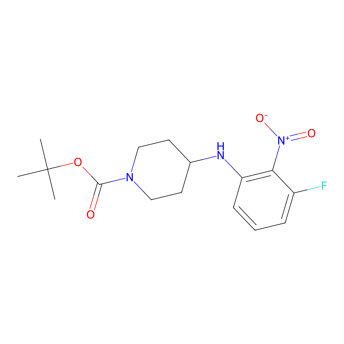 tert-Butyl 4-(3-fluoro-2-nitrophenylamino)piperidine-1-carboxylate molecular structure, CAS 1004304-11-3