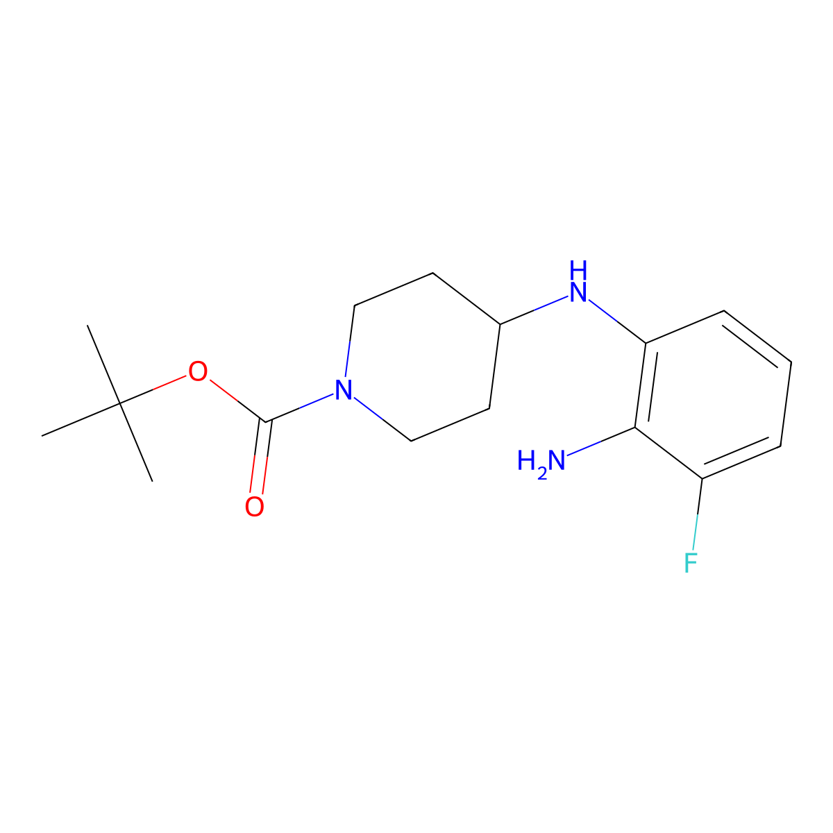 tert-Butyl 4-(2-amino-3-fluorophenylamino)piperidine-1-carboxylate molecular structure, CAS 1004304-12-4