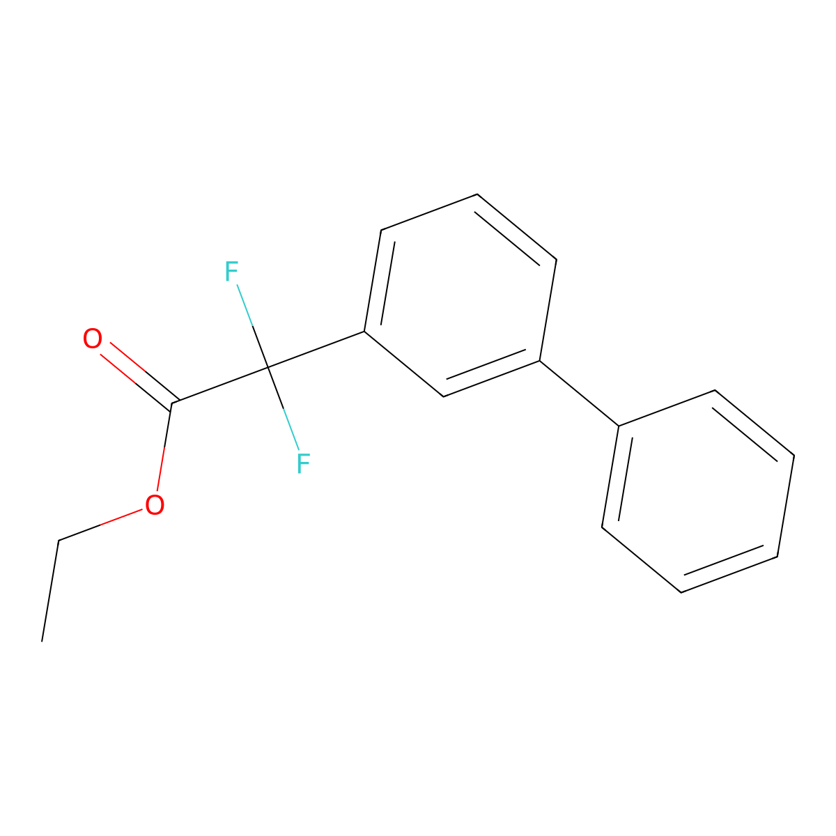 Ethyl 2,2-difluoro-2-(3-phenylphenyl)acetate molecular structure, CAS 1004305-96-7
