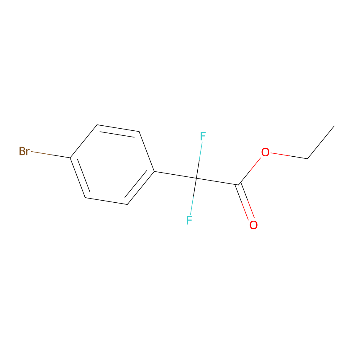 Ethyl 2-(4-bromophenyl)-2,2-difluoroacetate molecular structure, CAS 1004305-97-8