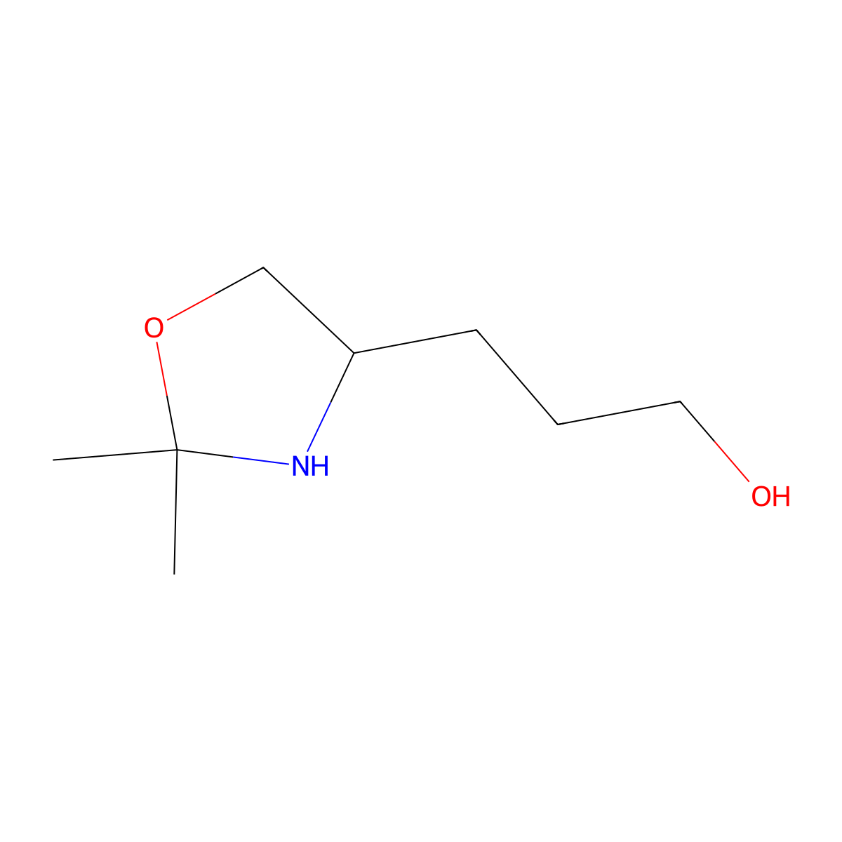 3-[(4S)-2,2-dimethyl-1,3-oxazolidin-4-yl]propan-1-ol molecular structure, CAS 1004306-75-5