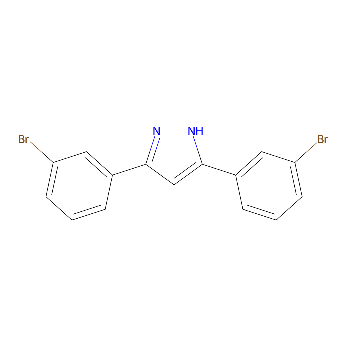 3,5-bis(3-bromophenyl)-1H-pyrazole molecular structure, CAS 1004309-35-6