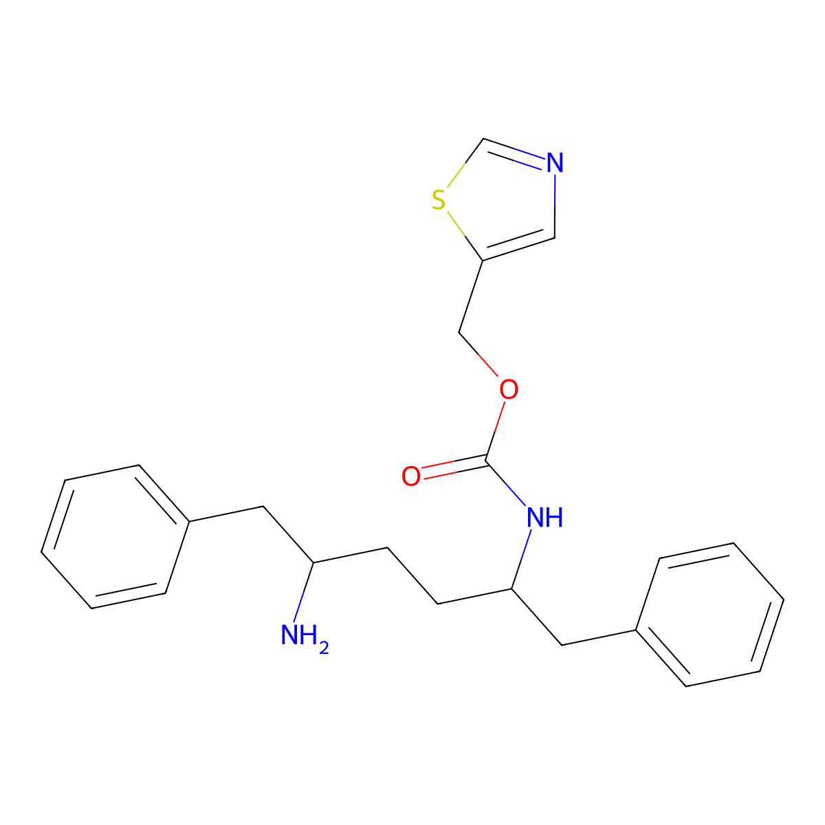 5-Thiazolylmethyl N-((1R,4R)-4-amino-5-phenyl-1-(phenylmethyl)pentyl)carbamate molecular structure, CAS 1004316-18-0