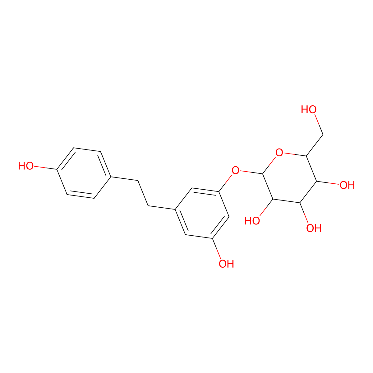 Dihydroresveratrol 3-O-glucoside molecular structure, CAS 100432-87-9