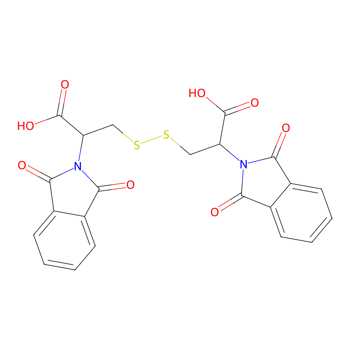3,3-Disulfanediylbis(2-(1,3-dioxoisoindolin-2-yl)propanoic acid) molecular structure, CAS 100434-33-1