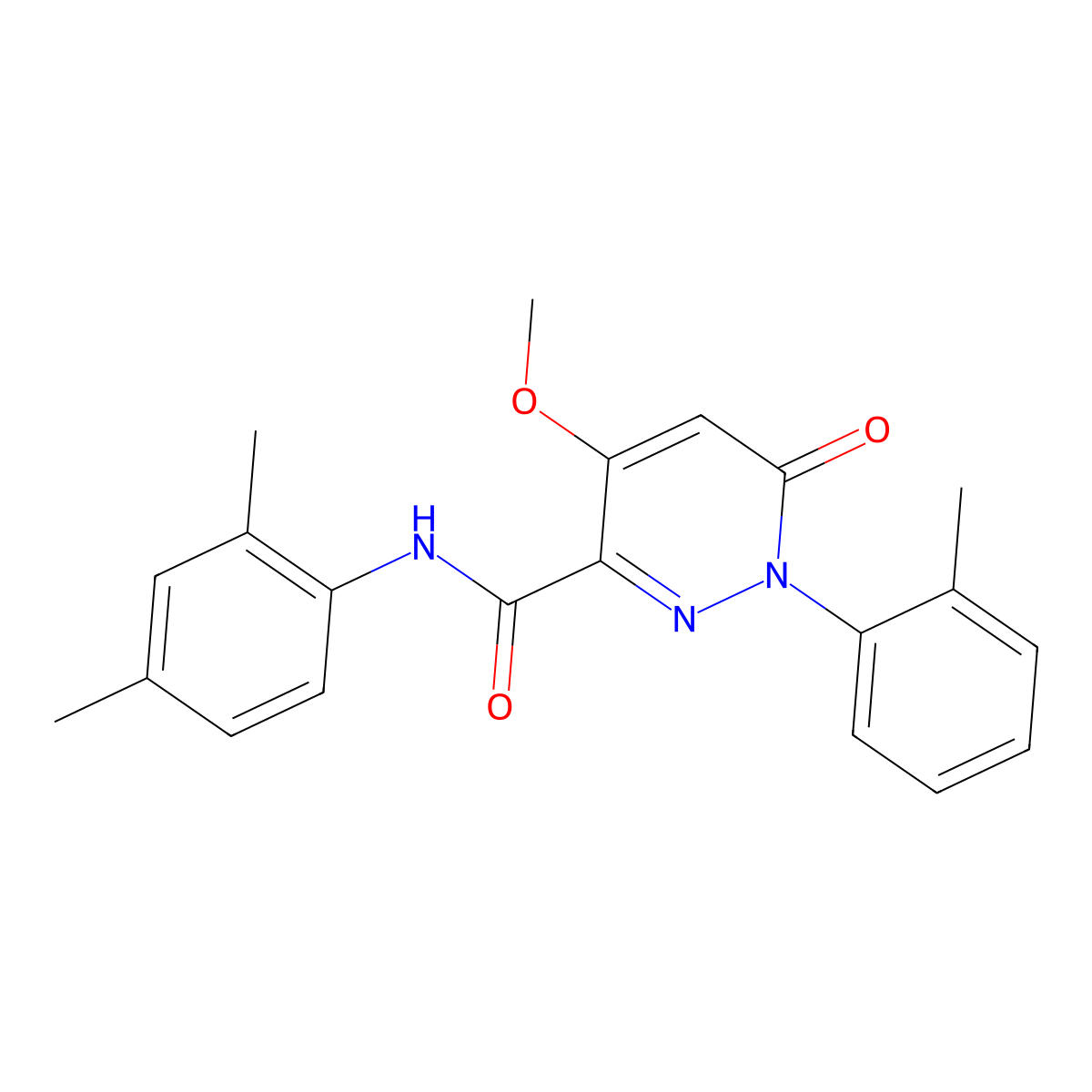 N-(2,4-dimethylphenyl)-4-methoxy-1-(2-methylphenyl)-6-oxopyridazine-3-carboxamide molecular structure, CAS 1004383-94-1