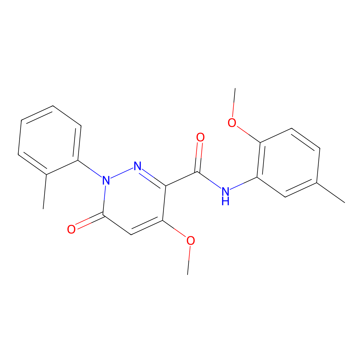 4-methoxy-N-(2-methoxy-5-methylphenyl)-1-(2-methylphenyl)-6-oxo-1,6-dihydropyridazine-3-carboxamide molecular structure, CAS 1004384-02-4