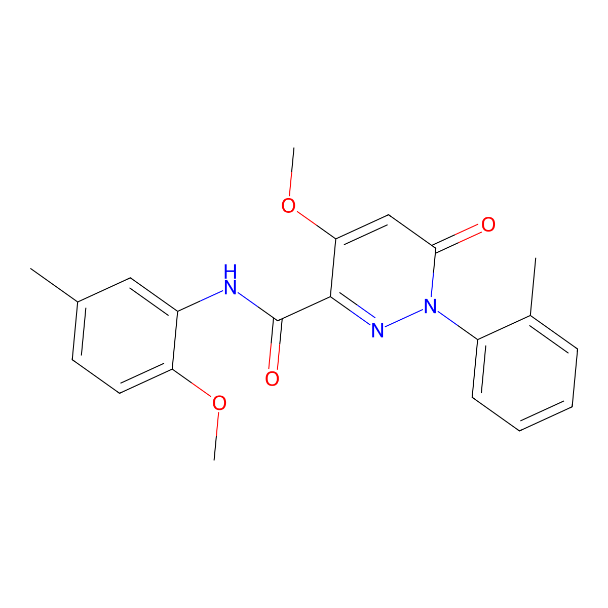 4-methoxy-N-(2-methoxy-5-methylphenyl)-1-(2-methylphenyl)-6-oxo-1,6-dihydropyridazine-3-carboxamide molecular structure, CAS 1004384-02-4