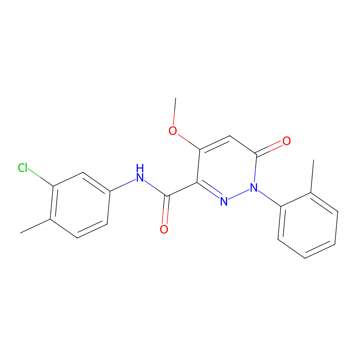 N-(3-chloro-4-methylphenyl)-4-methoxy-1-(2-methylphenyl)-6-oxo-1,6-dihydropyridazine-3-carboxamide molecular structure, CAS 1004384-10-4