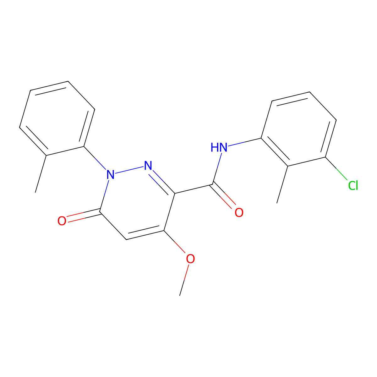N-(3-chloro-2-methylphenyl)-4-methoxy-1-(2-methylphenyl)-6-oxopyridazine-3-carboxamide molecular structure, CAS 1004384-31-9