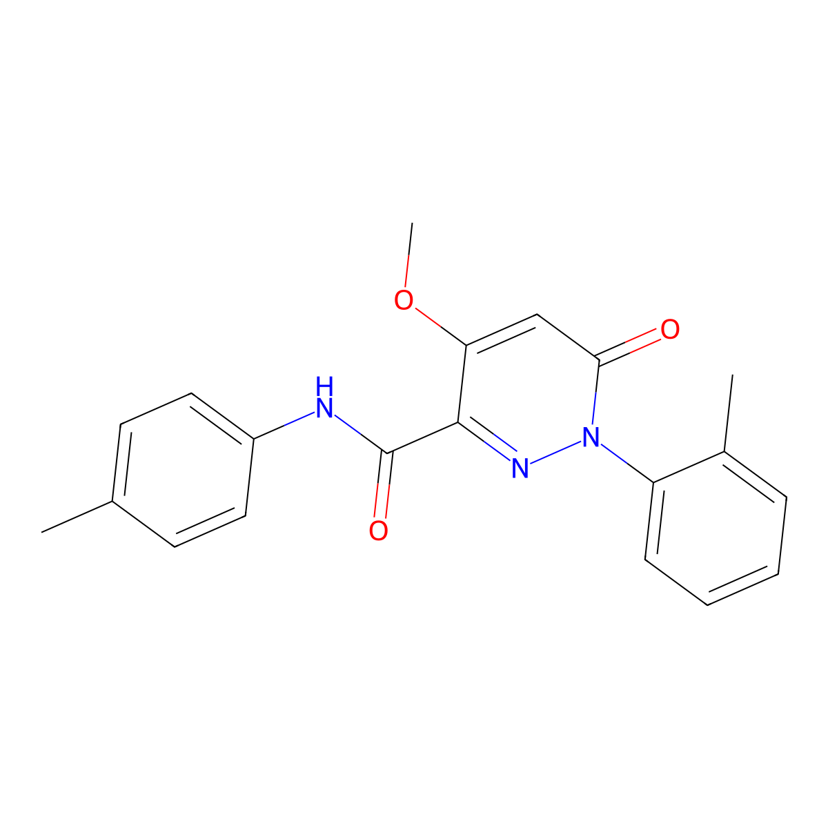 4-methoxy-1-(2-methylphenyl)-N-(4-methylphenyl)-6-oxopyridazine-3-carboxamide molecular structure, CAS 1004384-59-1