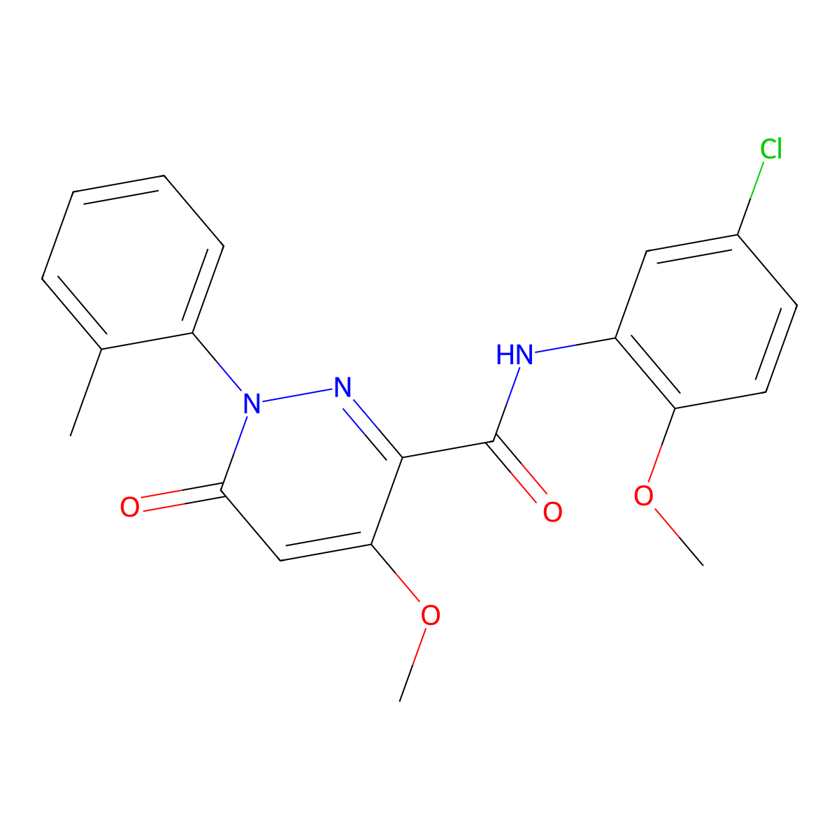 N-(5-chloro-2-methoxyphenyl)-4-methoxy-1-(2-methylphenyl)-6-oxopyridazine-3-carboxamide molecular structure, CAS 1004384-68-2
