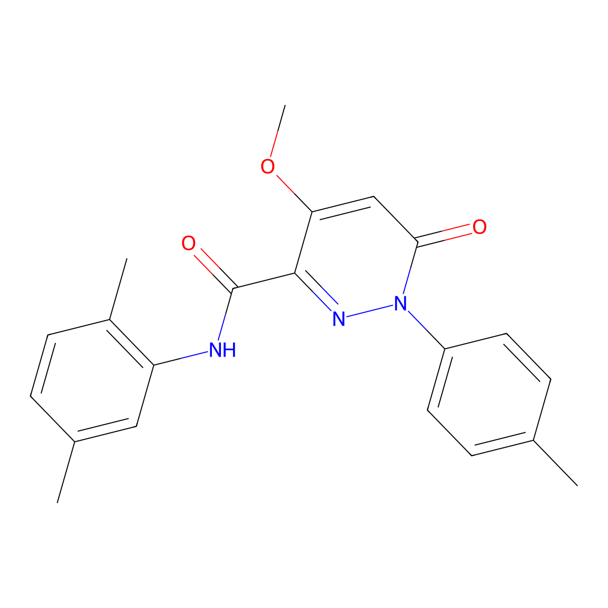 N-(2,5-dimethylphenyl)-4-methoxy-1-(4-methylphenyl)-6-oxo-1,6-dihydropyridazine-3-carboxamide molecular structure, CAS 1004390-47-9