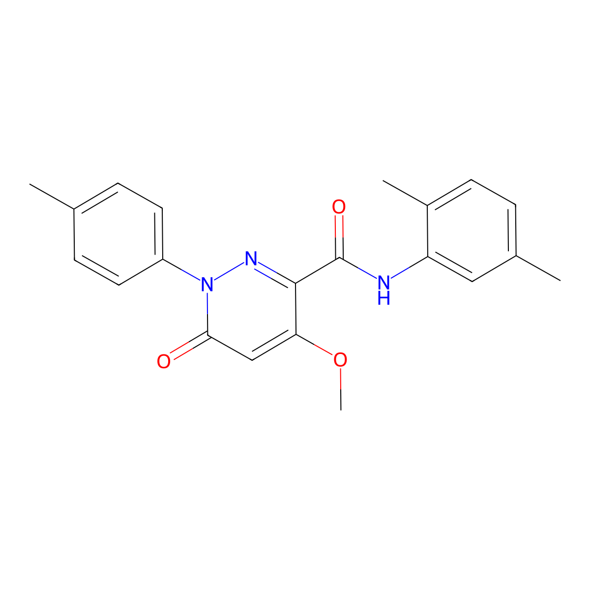 N-(2,5-dimethylphenyl)-4-methoxy-1-(4-methylphenyl)-6-oxo-1,6-dihydropyridazine-3-carboxamide molecular structure, CAS 1004390-47-9