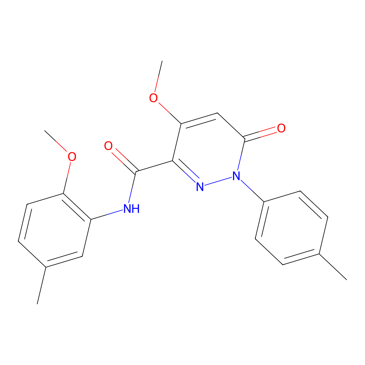 4-methoxy-N-(2-methoxy-5-methylphenyl)-1-(4-methylphenyl)-6-oxopyridazine-3-carboxamide molecular structure, CAS 1004390-51-5