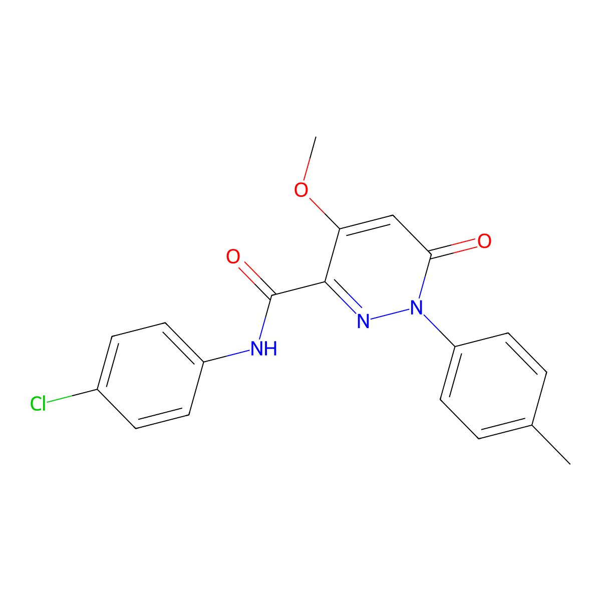 N-(4-chlorophenyl)-4-methoxy-1-(4-methylphenyl)-6-oxopyridazine-3-carboxamide molecular structure, CAS 1004390-57-1